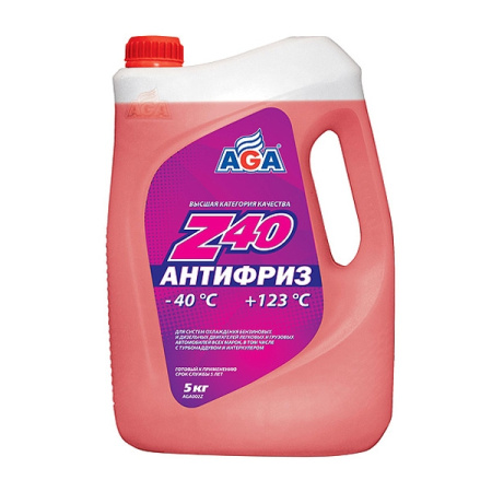 Антифриз (-40) красный (готовый к применению) AGA   5л. AGA002Z /кор.3шт./